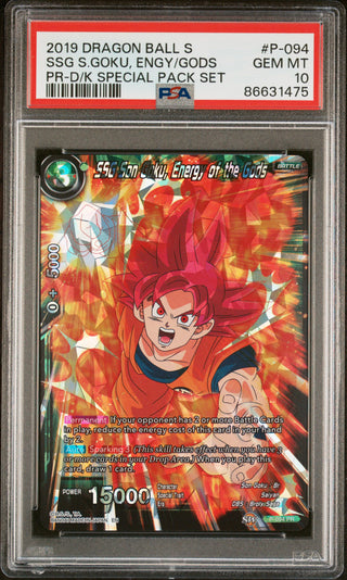 2019 DRAGON BALL SUPER SSG S.GOKU, ENGY/GODS #P-094 - PSA 10