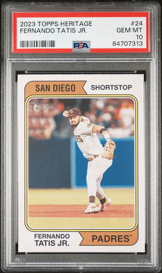2023 TOPPS HERITAGE FERNANDO TATIS JR.  #24 - PSA 10