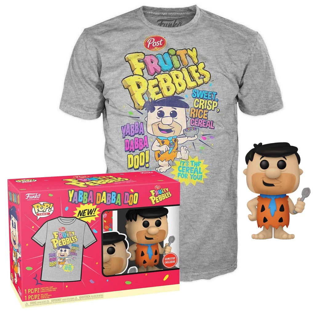 Fred Flintstone w/ Spoon w/ Fruity Pebbles T-Shirt (L, Sealed) 146 - GameStop Exclusive  [Pop Box Condition: 5/10]