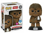 Chewbacca (Flocked, w/Porg, The Last Jedi, Old FYE Sticker) 195 - FYE Exclusive  [Damaged: 6.5/10]