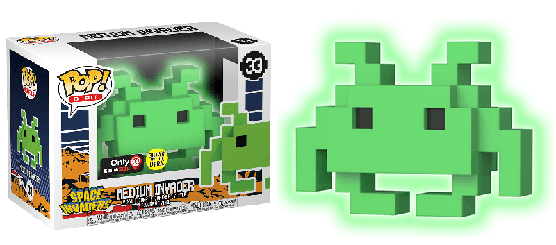 Medium Invader (Glow in the Dark, Green, 8-Bit, Space Invaders) 33 - Gamestop Exclusive  [Condition: 7/10]