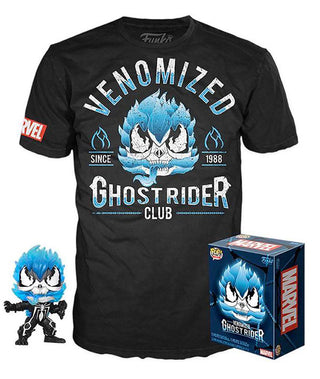 Venomized Ghost Rider (Blue) and Venomized Ghost Rider Tee (L, Sealed) 369 - Walmart Exclusive