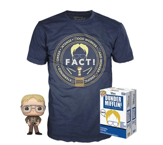 Dwight Schrute (Blonde) Pop! and Dwight Schrute Tee (XL, Sealed) 871 - Target Exclusive [Box Condition: 7.5/10]