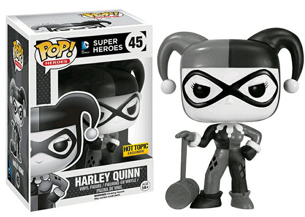 Harley Quinn with Mallet (Black & White) 45 - Hot Topic Exclusive  [Damaged: 7.5/10]