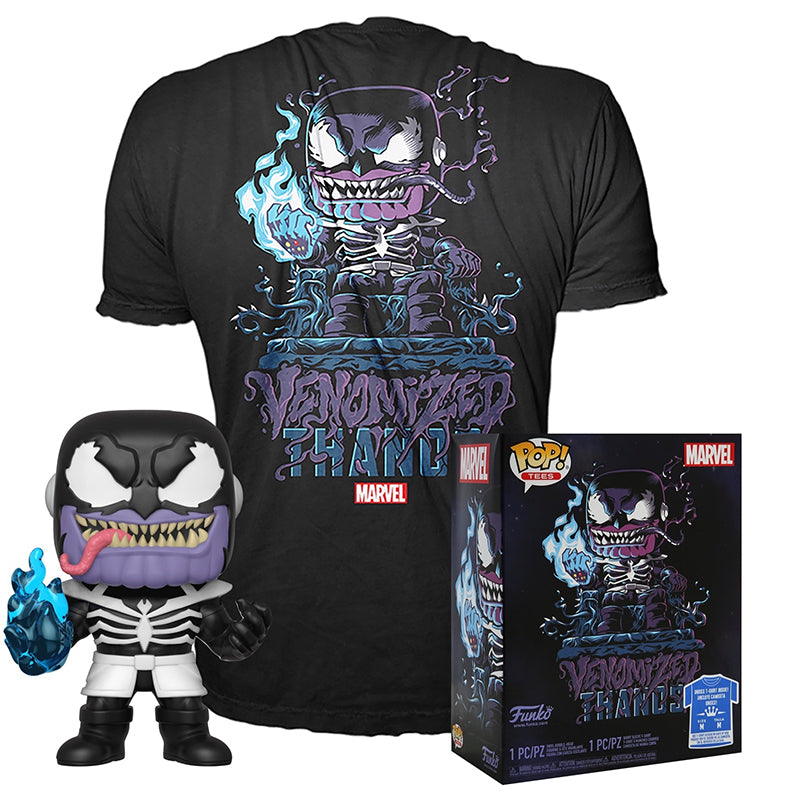Thanos (Glow in the Dark, Venomized) and Venomized Thanos Tee (L, Sealed) 510 - BoxLunch Exclusive  [Box Condition 6/10]