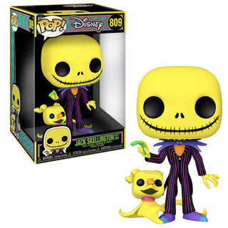 Funko Pop! Jack Skellington w/ Zero Blacklight, The Nightmare Before Christmas, 10-Inch 809 Vinyl Figure [Heavy Damage]