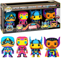 Captain America / Iron Man / Thor / Doctor Strange (Black Light) 4-Pack - Special Edition Exclusive [Condition: 8/10]