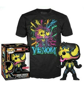 Eddie Brock (Black Light) and Black Light Venom Tee (M, Sealed) 869 - Target Exclusive