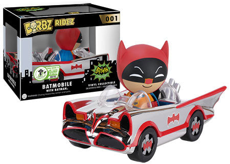 Dorbz Ridez Batman w/Batmobile (Chrome) 001 - 2016 ECCC Exclusive /500 Made [Box Condition: 7/10]