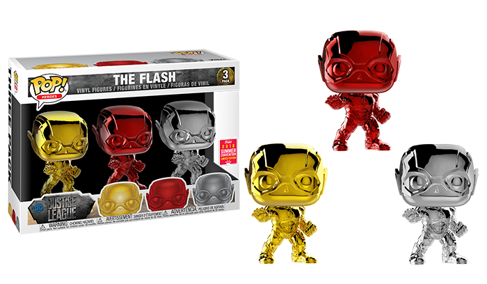 The Flash (Justice League, Chrome) 3-pk - 2018 Summer Convention Exclusive [Damaged: 7/10]