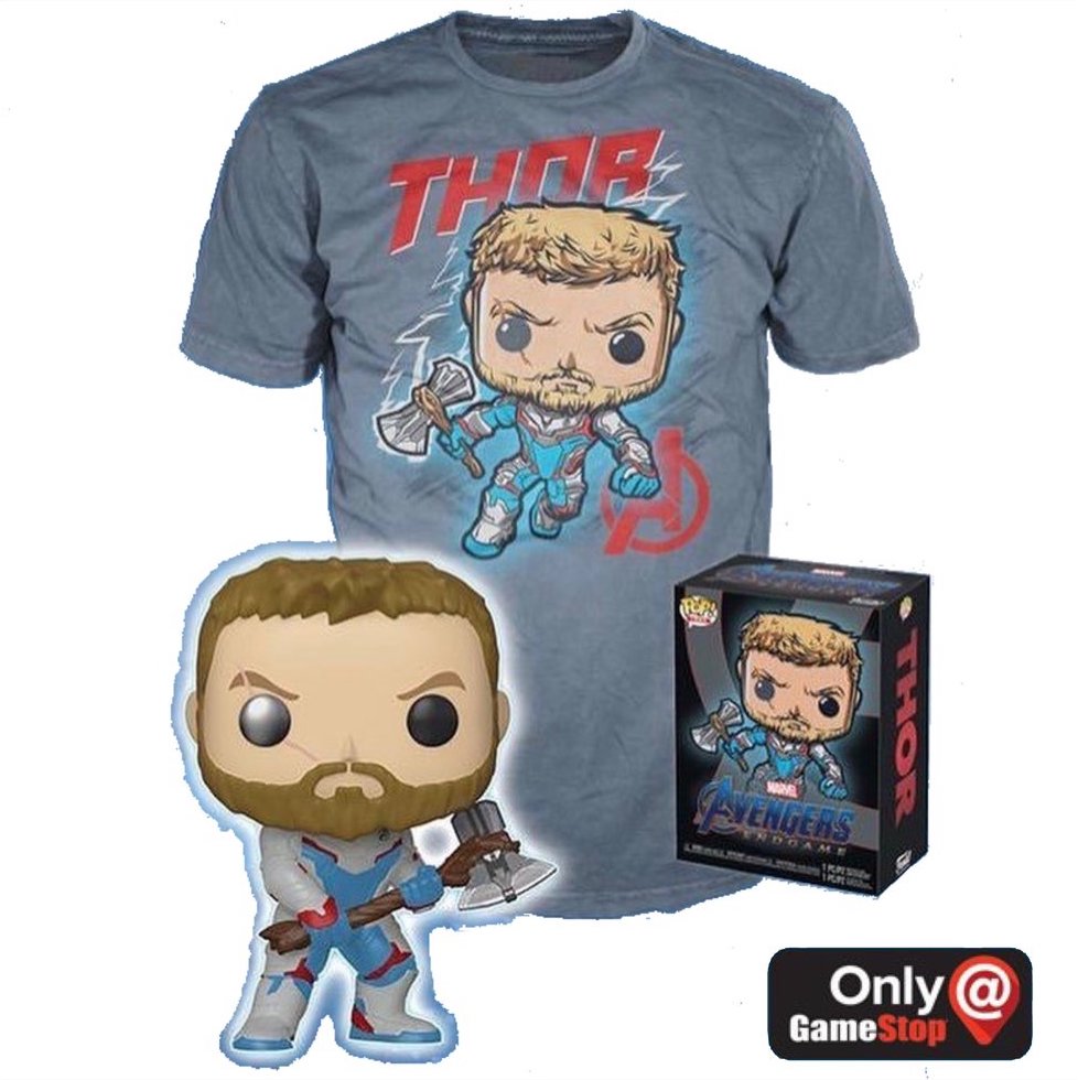 Thor (Quantum Realm Suit, Glow in the Dark) and Thor Tee (2XL, Sealed) 452 - GameStop Exclusive [Damaged: 7.5/10]